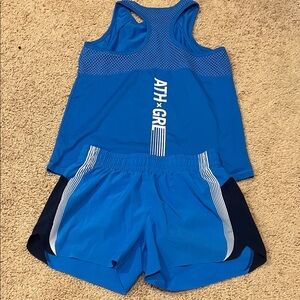 Athleta Kids Matching Athletic Set in Blue and Navy